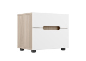 ПАЛЕРМО 3 Тумба прикроватная ТМ-023 кор-ясень шимо св, фас-глянцева Белый 