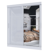 Фасад шкаф-купе "Танго-2" Каркас 1,5м. Кашемир/Зеркало/Лакобель белый
