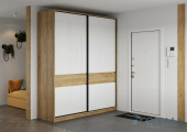 Бостон ШК-005 Шкаф-купе МДФ(комплект) кор-Дуб Крафт золотой, фас-Белый глянец/дуб Крафт золотой