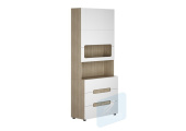 ПАЛЕРМО-3 Ю Стеллаж с ящиками СЖ-032 Ясень шимо св/белый глянец 