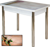 Стол Квинс 800*580(1160)*750 фотопечать Маслины/опора хром