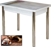 Стол Смарт фотопечать чашка кофе/дуб молочный/опора хром