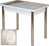 Стол Квинс 800*580(1160)*750 фотопечать Цветы 019/опора хром снят