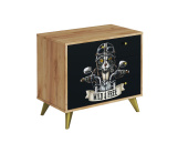ФЬЮЖН комод КМ-002 кор-Дуб Крафт золотой, ф/п-BIKER CAT остатки