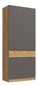 Прихожая Роджина Шкаф 2х ств. (Дуб крафт/Графит)