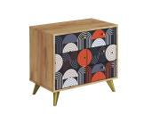 ФЬЮЖН комод КМ-002 кор-Дуб Крафт золотой, ф/п-VINIL остатки