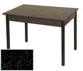 Стол Альбано 1070 (1370)*750*670 Ф/П Чёрный мрамор, опора Квадро чёрный муар