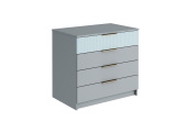 ДЖЕРСИ Комод КМ-001(комплект) Корпус-Шиншила Серая, Фасад-матовая Скай TS 841-SFT