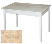 Стол Альбано 1070 (1370)*750*670 Ф/П Бежевый мрамор, опора Квадро бежевый