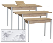 Стол Орландо 2 Ф/П 900/1200/750*600 Текстура 032, опора №2 металлик