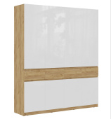 Бостон ШК-004 Шкаф 4х ств МДФ(комплект) кор-Дуб Крафт золотой, фас-Белый глянец/дуб Крафт золотой