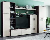 Атлантида-5 Стенка кор-Дуб сонома св, фас- Белый остатки