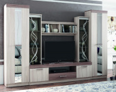 АТЛАНТИДА-2 Б НМ Стенка (Комплект) Кор-Ясень Шимо светлый, Фас ЛДСП- Ясень Шимо тём/Ясень Шимо св