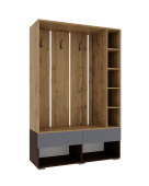 Прихожая "Прага" тумба с вешалкой Венге/Дуб вотан/Графит софт