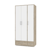 О32 Оливия 2040х1000х470 Шкаф 3х ств (Дуб серый/Белый)