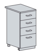 Н 404 Каркас нижнего шкафа с 4 ящиками (БЕЛ)