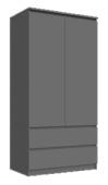 Челси Шкаф 2-х ств (2УПК) комбинированный (Ш) (Графит, графит)