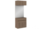 КАНТРИ Шкаф ШК-003 (Шкаф с зеркалом и ящиками) Корпус-Тира, Фасад ЛДСП-Кадена Вуд