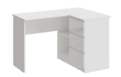 Челси Стол письменный угловой (Ш) (Белый глянец холодный, белый)