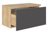 YourHouse Гостиная Тумба подвесная ТМЯ-800(1 ящ) Кор-Дуб Крафт золотой, фас МДФ-Графит Софт матовая