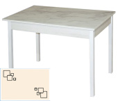 Стол Альбано 1070 (1370)*750*670 Ф/П Квадраты на бежевом, опора Квадро бежевый муар