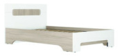 ПАЛЕРМО-3 Кровать 1.2м с ортопедом  КР-002 кор-ясень шимо св, фас белая глянец 