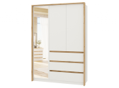 НКМ Дубай секция 10 Шкаф 3х ств Белый жемчуг/Дуб Вотан