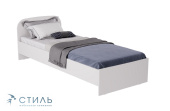 Кровать ХЛОЯ КР-002 (закругленныйщиток) 940мм кор-белый гладкий