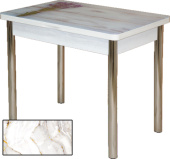 Стол Смарт фотопечать белый мрамор/дуб молочный/опора хром