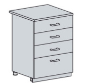 Н 604 Каркас нижнего шкафа с 4 ящиками (БЕЛ)