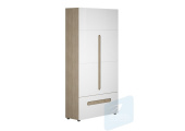 ПАЛЕРМО-3 Ю Шкаф 2х-ств ШК-016 Ясень Шимо св/Белый гл. 