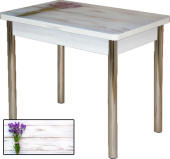 Стол Смарт фотопечать букет/дуб молочный/опора №2 черный муар