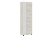САФАРИ Шкаф с выдв.штангой ШК-001 кор-дуб крафт белый,фас-Белый софт