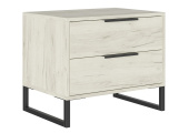 ЛОФТ Тумба прикроватная ТМ-001 кор-Дуб Крафт белый, фас-Дуб Крафт белый