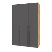 С32 Стоун 2300х1500х560 Шкаф 3х-ств (Золотой дуб/Графит)