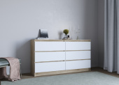 МС Мори Комод МК 1380.6 (МП/3) Сонома/Белый остатки