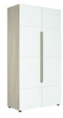 ПАЛЕРМО-3 Шкаф 2х ств ШК 041(2300) ясень шимо св/белый глянец 