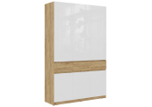 Бостон ШК-002 Шкаф 3х ств МДФ(комплект) кор-Дуб Крафт золотой, фас-Белый глянец/дуб Крафт золотой