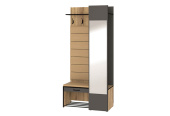 "Ольга-Лофт 2" прихожая (дуб крафт золотой/ темно серый, м/э кожзам Люкса бренди)