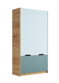 RICH Шкаф ШК-002 кор-Дуб Крафт золотой, фас-Кенди/Сумеречно голубой