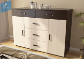 Комод Вега К-03 5ящ+2ств  Венге/Дуб молочный