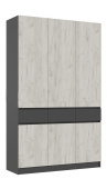Прихожая Роджина Шкаф 3-х ств (Графит/Дуб Крафт Белый)