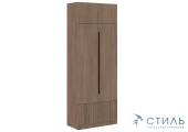 КАНТРИ Шкаф ШК-001 (Шкаф комбинированный, 2-ств) Корпус-Тира, Фасад ЛДСП-Кадена Вуд
