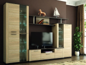 Соло-10 А Стенка кор- Белый/Дуб сонома св, фас-Белый