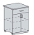 Н 601М Каркас нижнего шкафа с 1 ящ (БЕЛ)