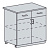 Н 801М Каркас нижнего шкафа с 1 ящ (СЕР)