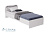 Кровать ХЛОЯ КР-002 (закругленныйщиток) 940мм кор-белый гладкий