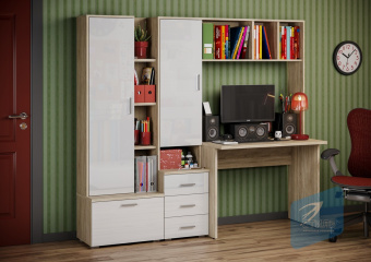 Паскаль-5_Дуб сонома_Белый глянец